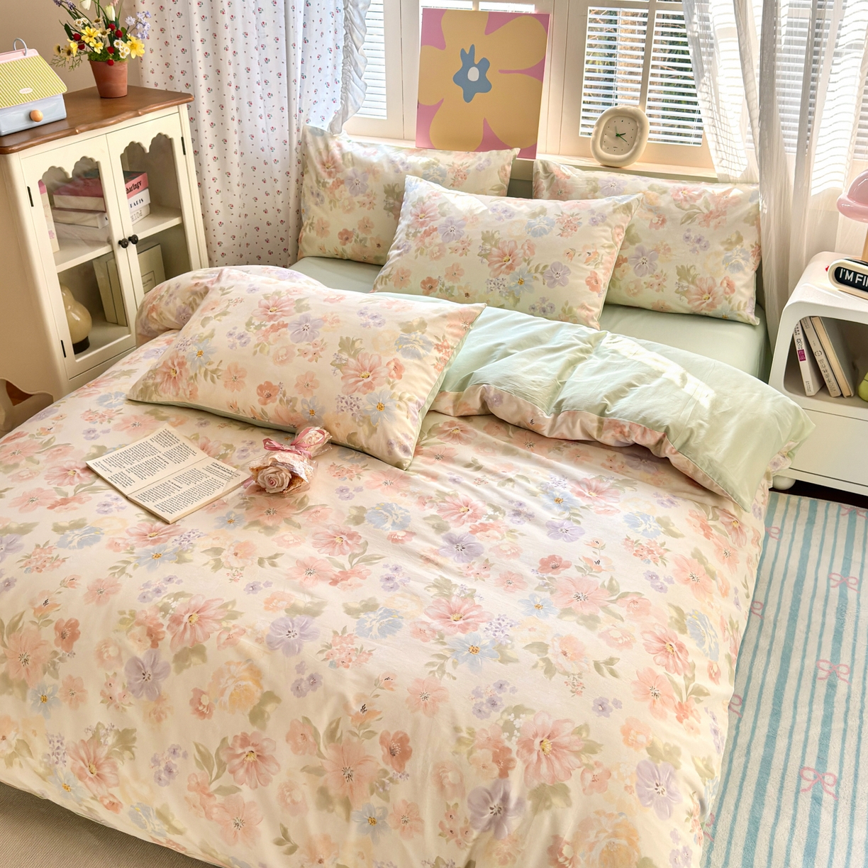 91家纺网 家纺一手货源 找家纺 （总）优彩 2026新款13372碎花系列全棉四件套