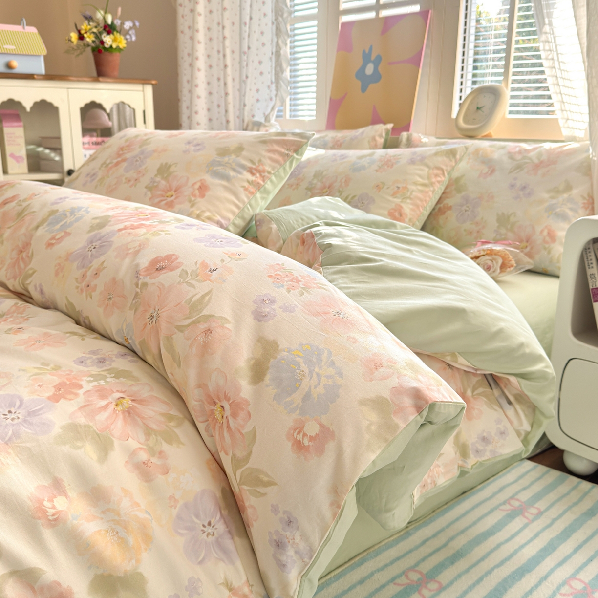 91家纺网 家纺一手货源 找家纺 （总）优彩 2026春夏新款60支浮雕提花全棉纯棉四件套