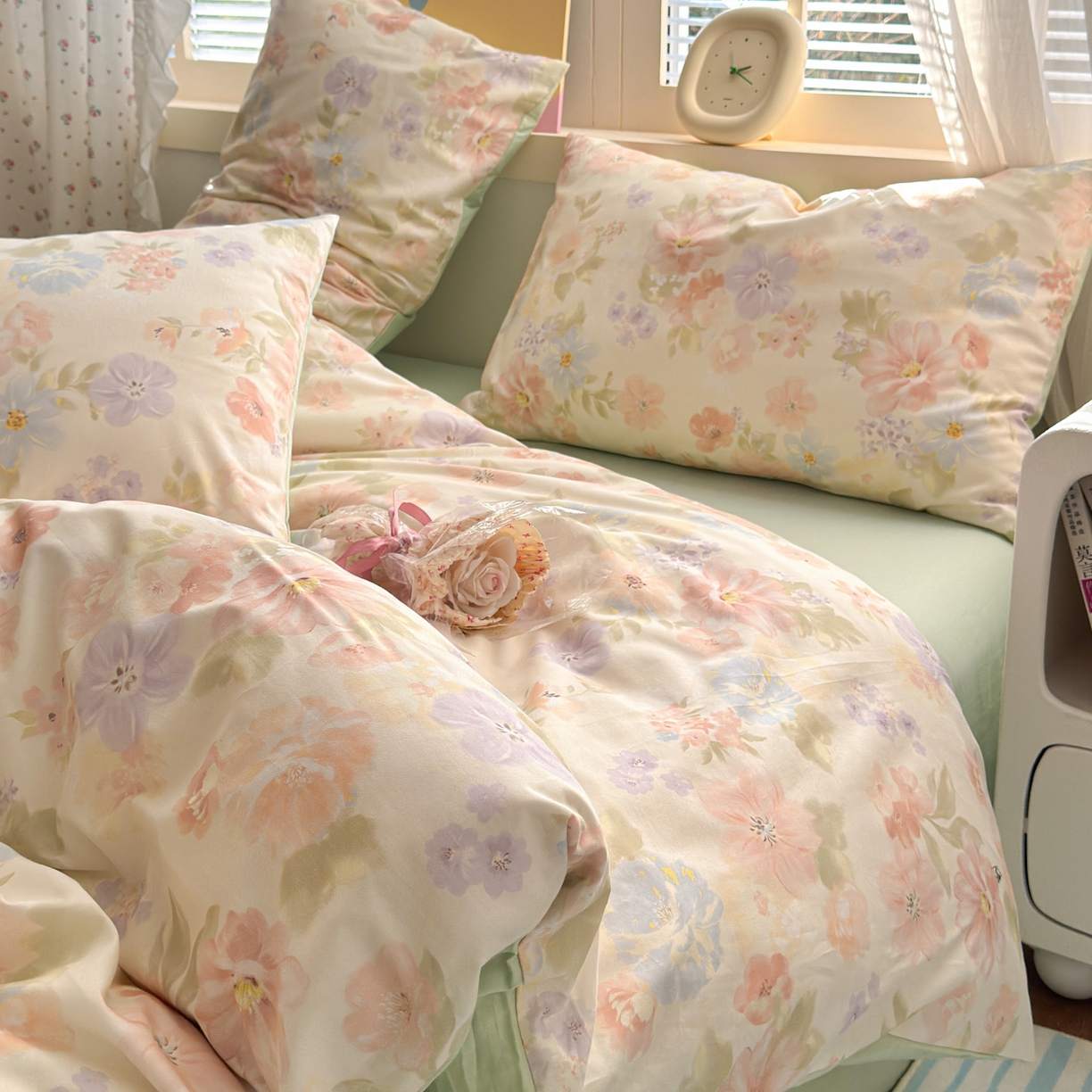 91家纺网 家纺一手货源 找家纺 （总）优彩 2026新款13372碎花系列全棉四件套