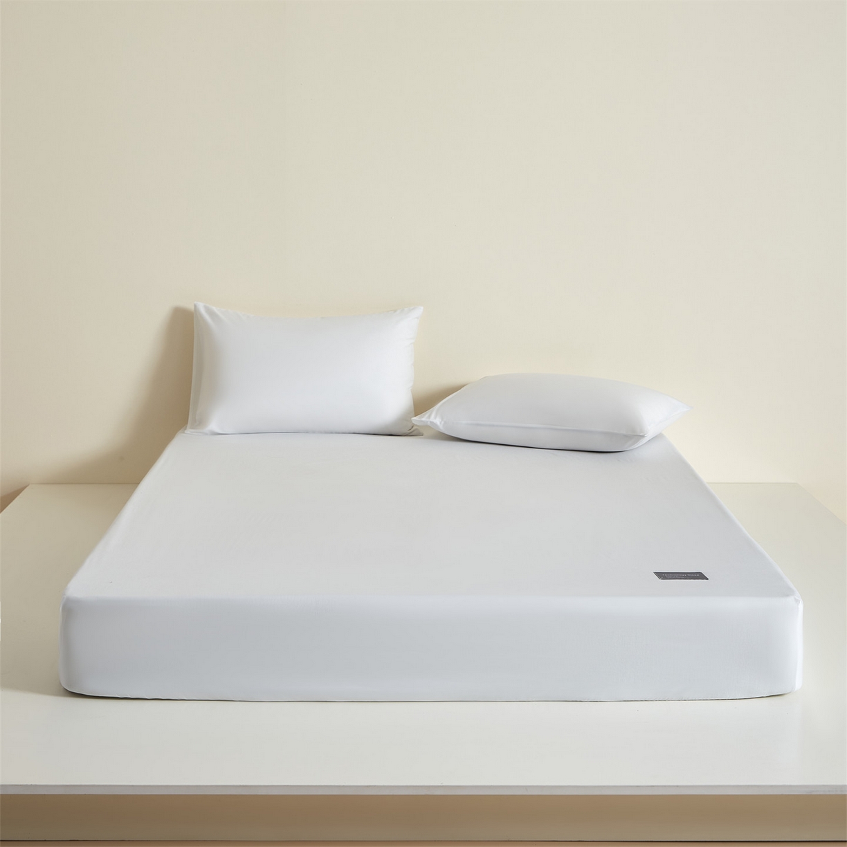 女子家纺 2026新款贴身亲肤全棉全包裹纯色床笠 雪月白