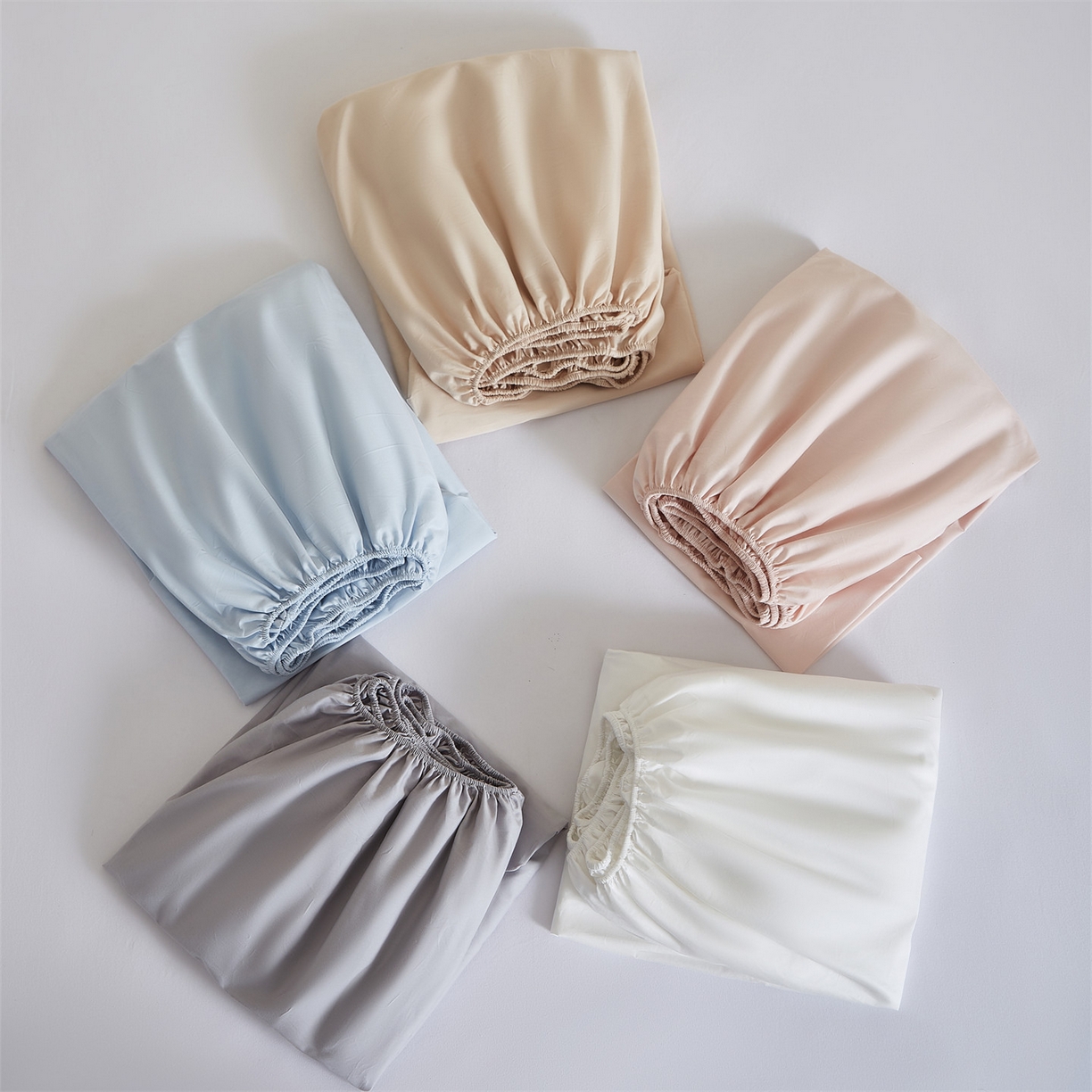 91家纺网 家纺一手货源 找家纺 女子家纺 2026新款贴身亲肤全棉全包裹纯色床笠 组合