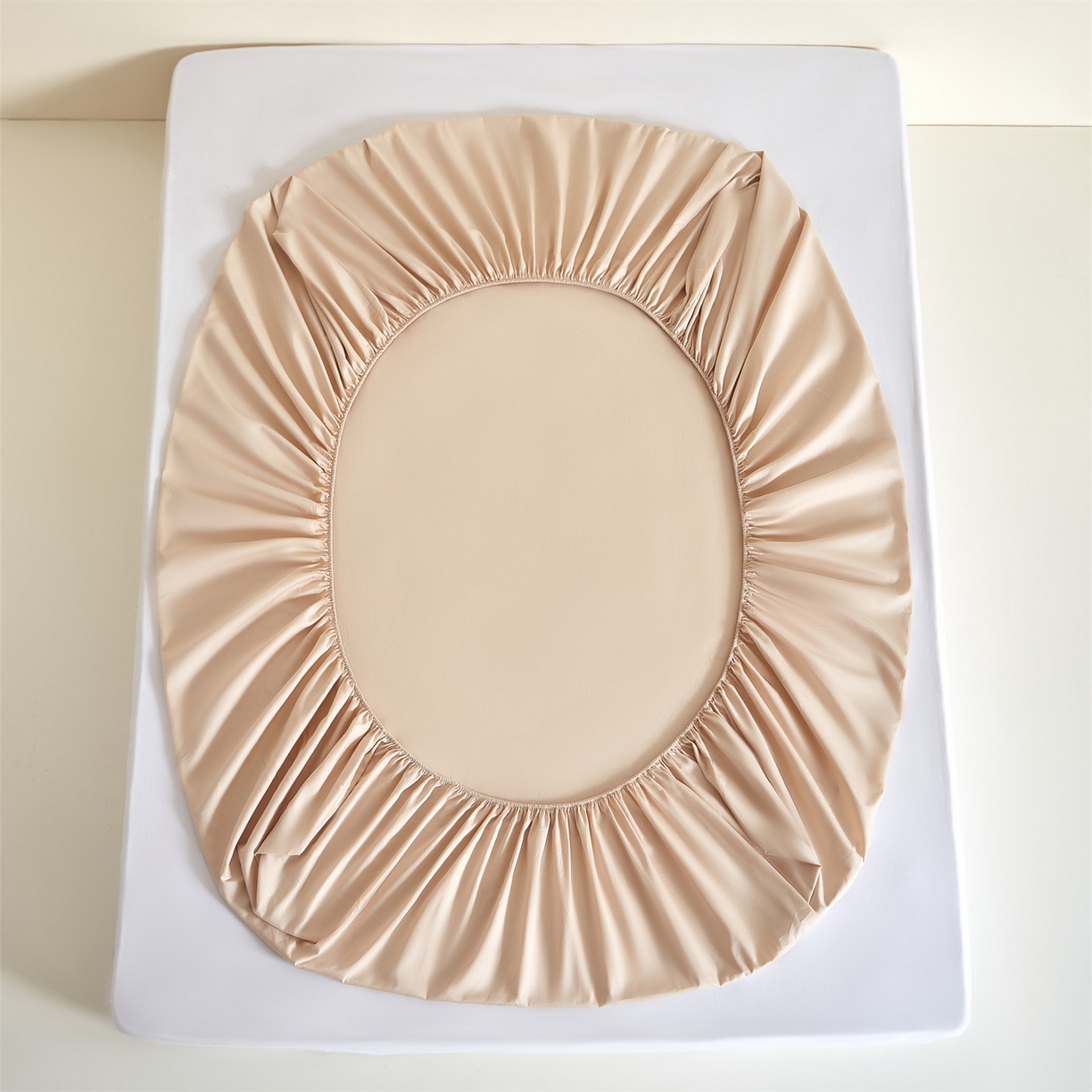 91家纺网 家纺一手货源 找家纺 女子家纺 2026新款贴身亲肤全棉全包裹纯色床笠 云影黄