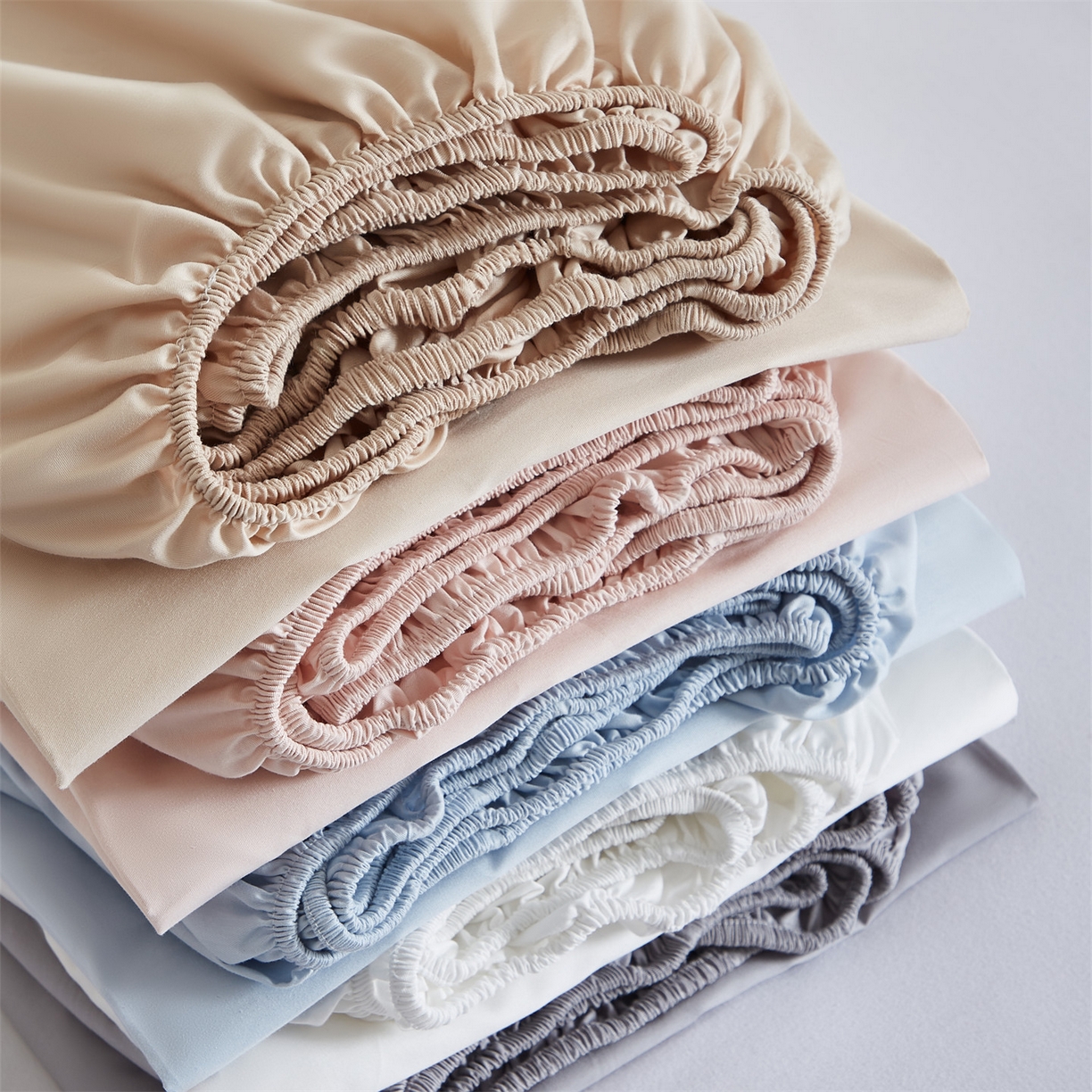 91家纺网 家纺一手货源 找家纺 女子家纺 2026新款贴身亲肤全棉全包裹纯色床笠 组合