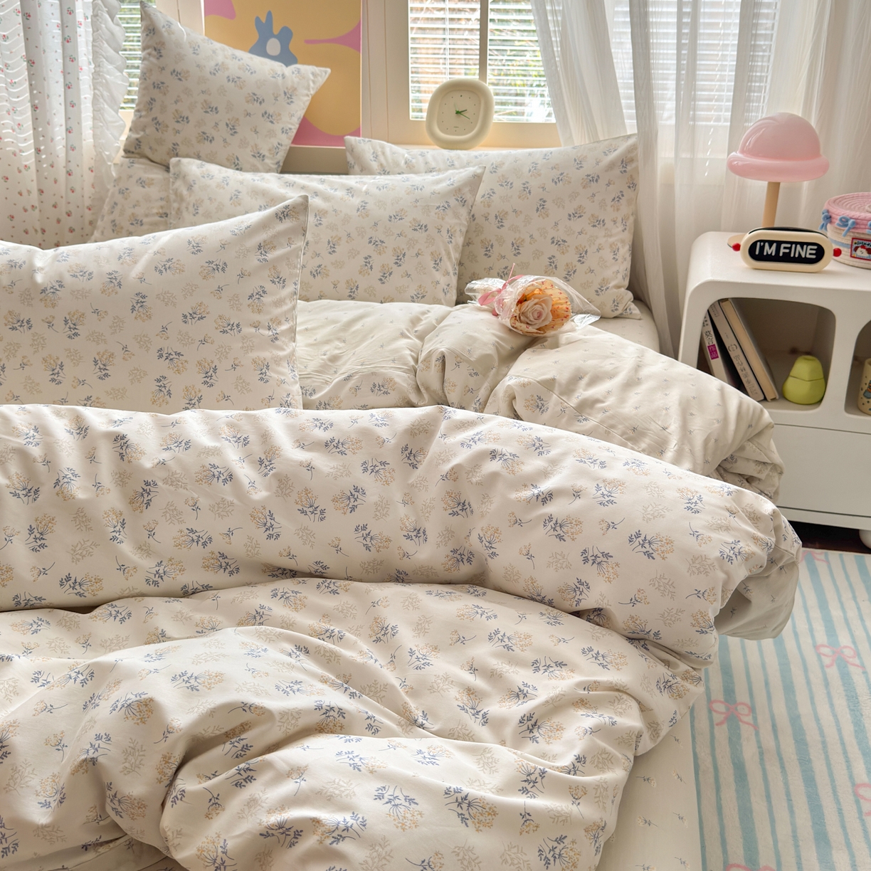 91家纺网 家纺一手货源 找家纺 优彩 2026新款13372碎花系列全棉四件套 一品幽兰