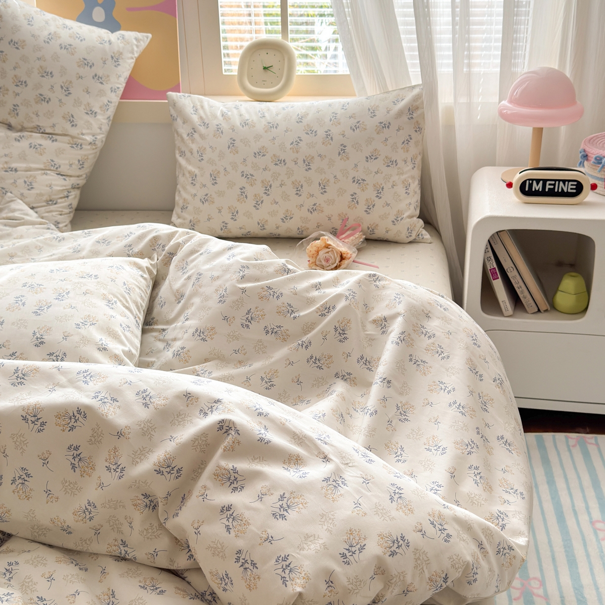 91家纺网 家纺一手货源 找家纺 优彩 2026新款13372碎花系列全棉四件套 一品幽兰