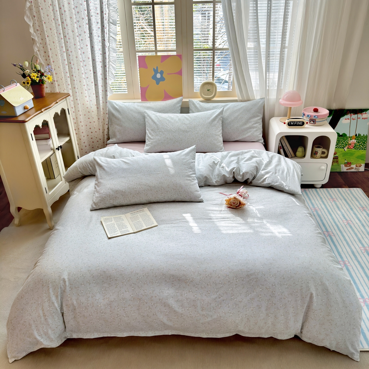 91家纺网 家纺一手货源 找家纺 优彩 2026新款13372碎花系列全棉四件套 云森处