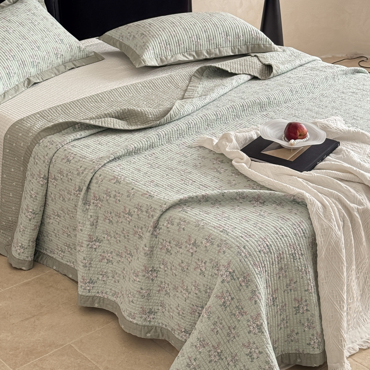 91家纺网 家纺一手货源 找家纺 （总）床盖工厂店 2026春夏新款双面100%全棉填充棉花床盖三件套