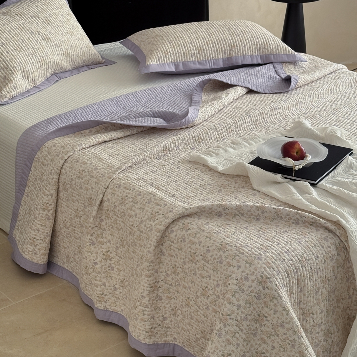 91家纺网 家纺一手货源 找家纺 （总）床盖工厂店 2026春夏新款双面100%全棉填充棉花床盖三件套