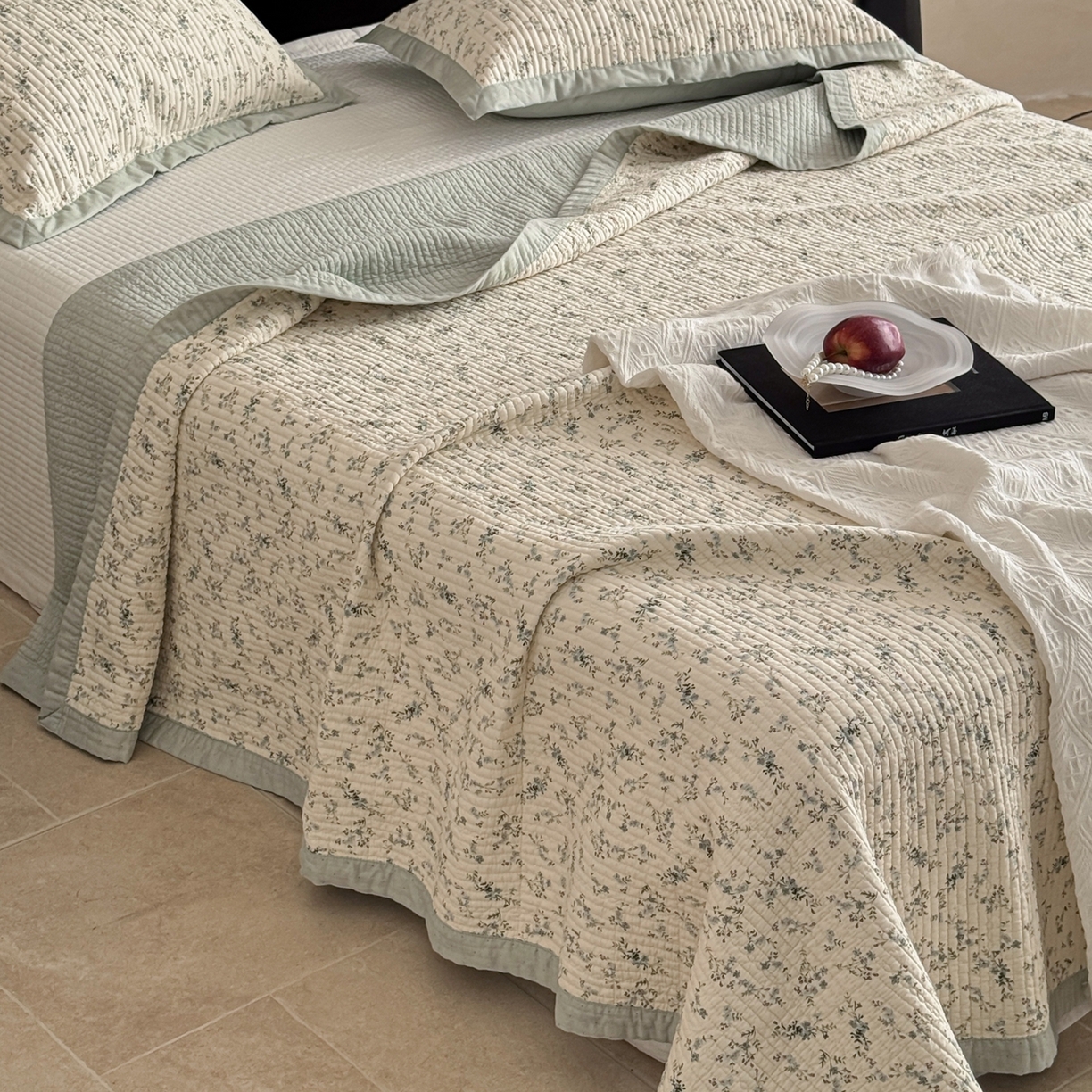 91家纺网 家纺一手货源 找家纺 （总）床盖工厂店 2026春夏新款双面100%全棉填充棉花床盖三件套