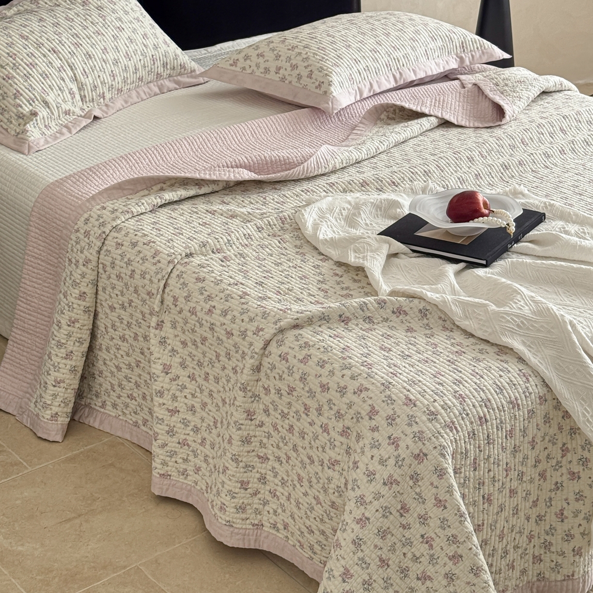 91家纺网 家纺一手货源 找家纺 （总）床盖工厂店 2026春夏新款双面100%全棉填充棉花床盖三件套