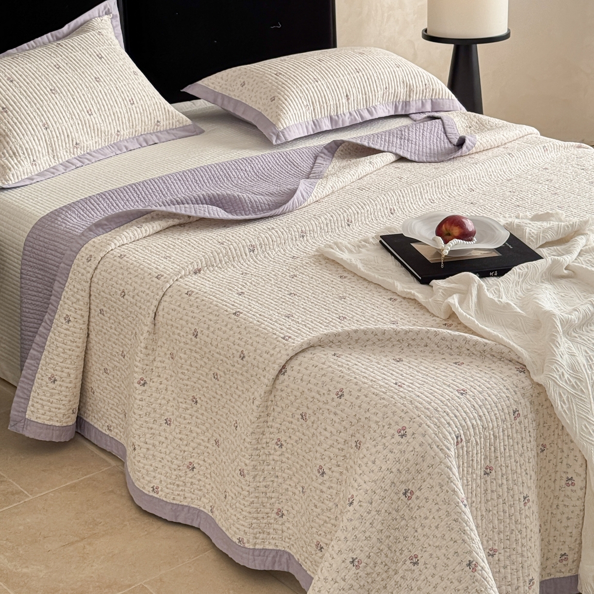 91家纺网 家纺一手货源 找家纺 （总）床盖工厂店 2026春夏新款双面100%全棉填充棉花床盖三件套