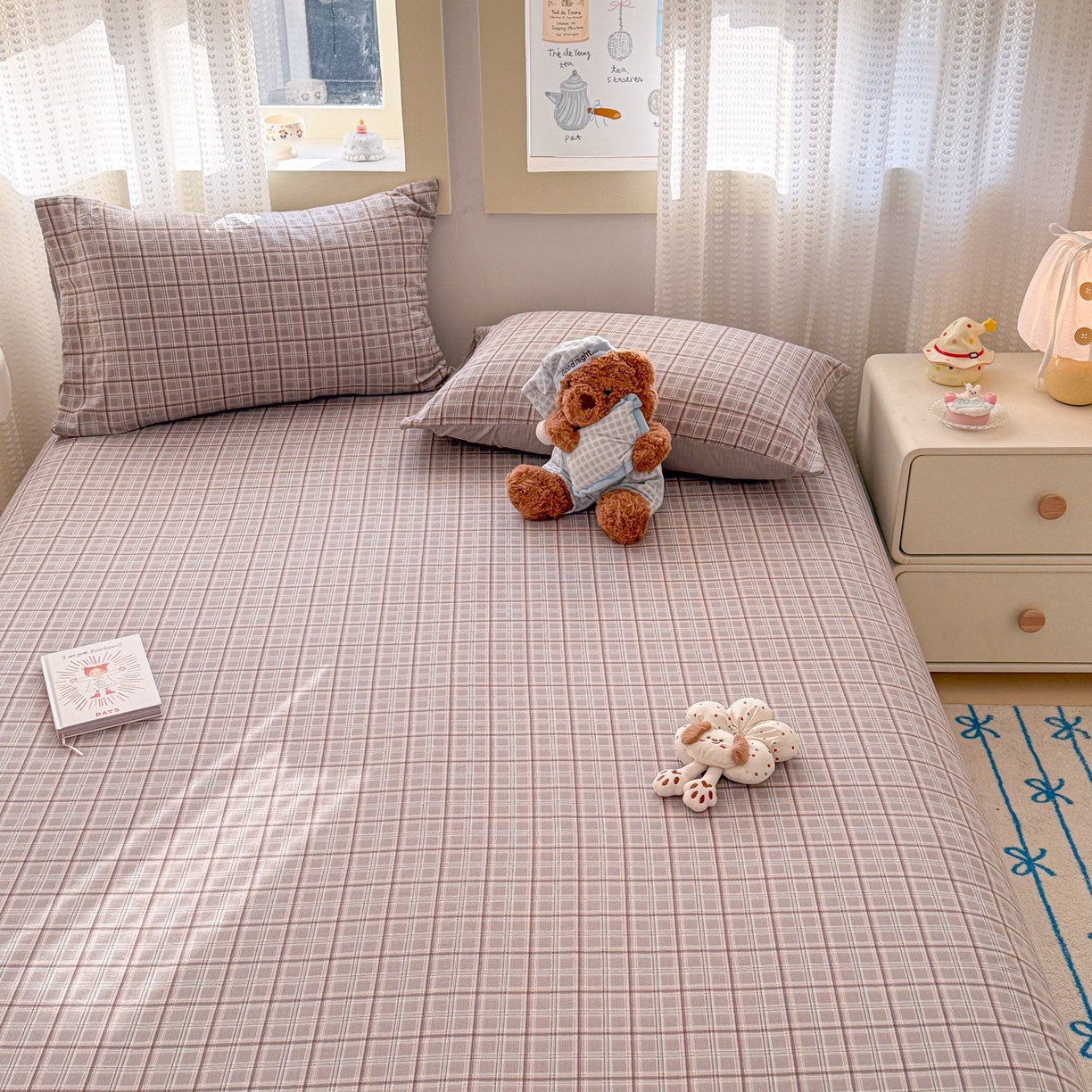 91家纺网 家纺一手货源 找家纺 丽美人家纺 2026新款A类皱皱双层纱印花单床单床单单件 布兰卡