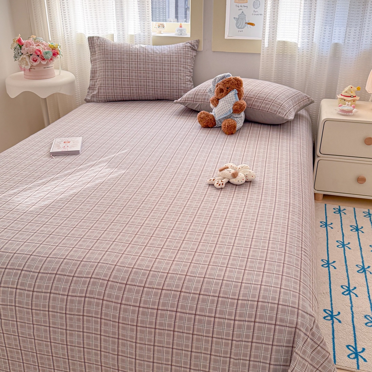 91家纺网 家纺一手货源 找家纺 丽美人家纺 2026新款A类皱皱双层纱印花单床单床单单件 布兰卡