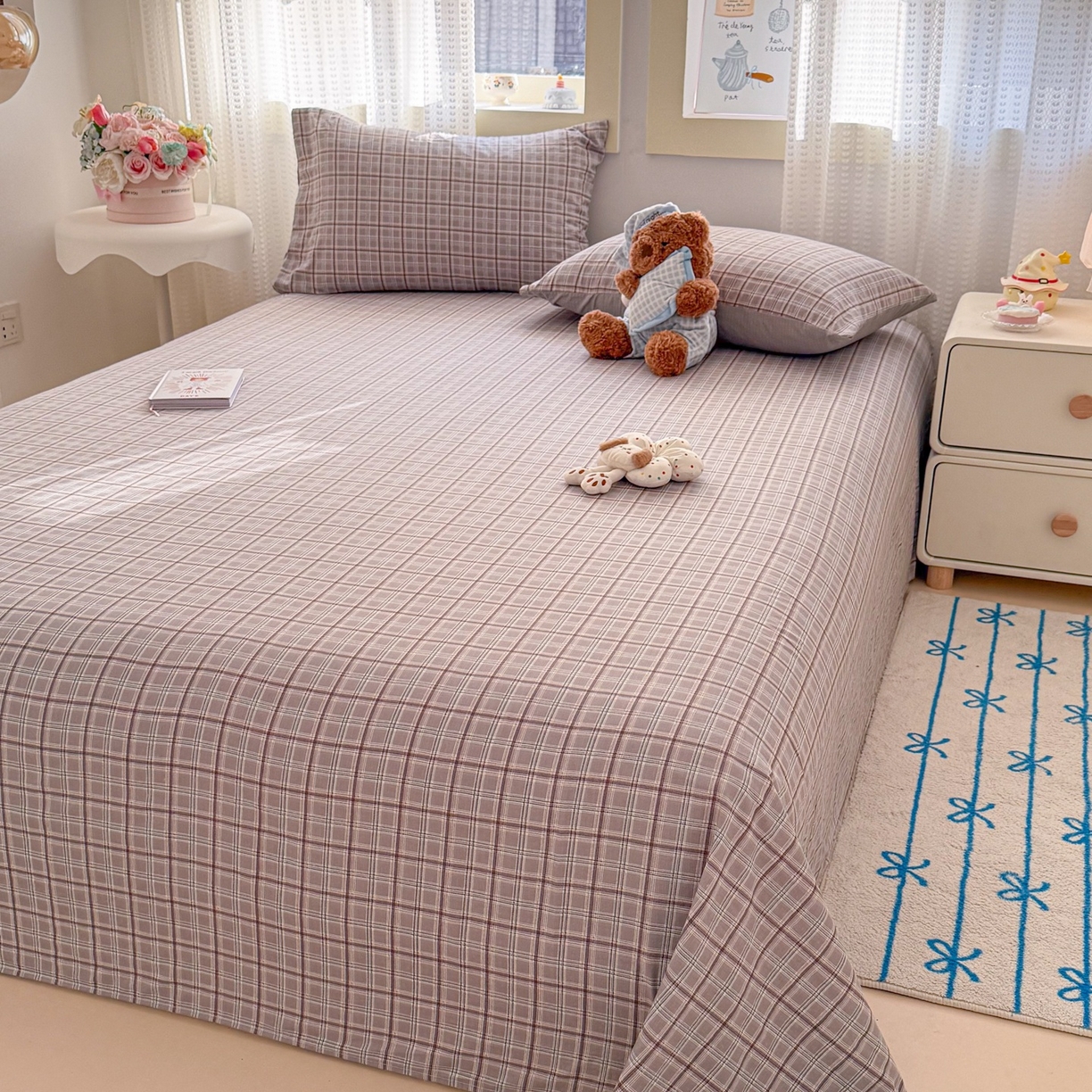 91家纺网 家纺一手货源 找家纺 丽美人家纺 2026新款A类皱皱双层纱印花单床单床单单件 布兰卡