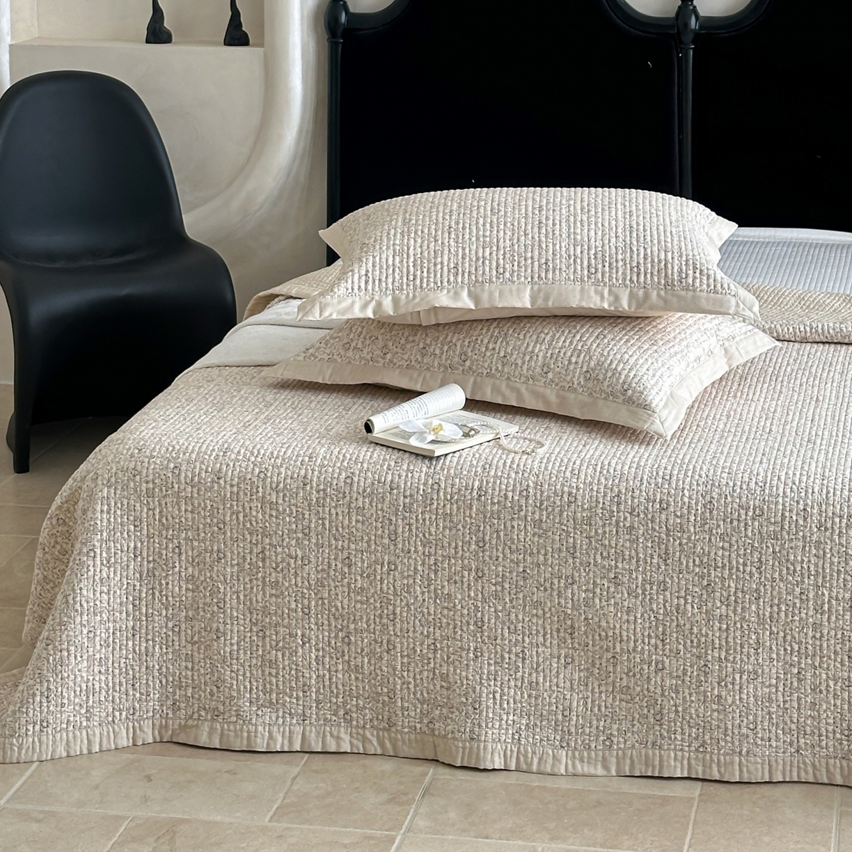 91家纺网 家纺一手货源 找家纺 床盖工厂店 2026春夏新款双面100%全棉填充棉花床盖三件套 爱丽丝