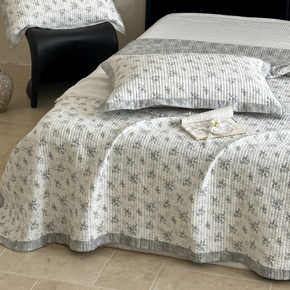 91家纺网 家纺一手货源 找家纺 床盖工厂店 2026春夏新款双面100%全棉填充棉花床盖三件套 安然