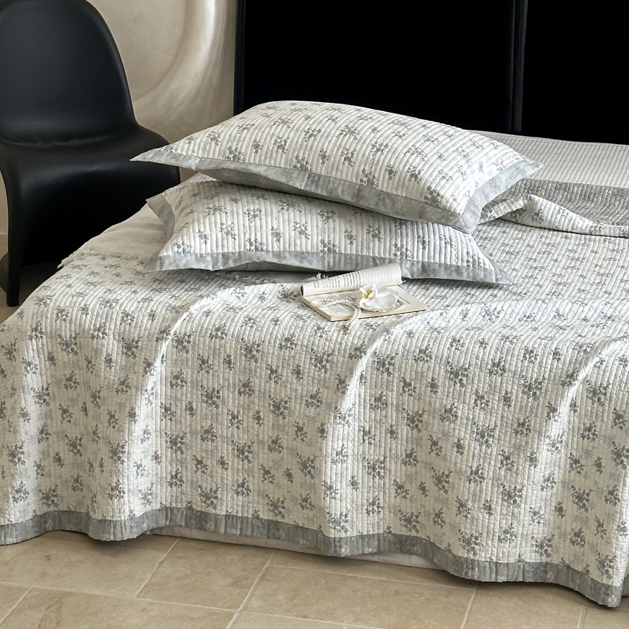 91家纺网 家纺一手货源 找家纺 床盖工厂店 2026春夏新款双面100%全棉填充棉花床盖三件套 安然