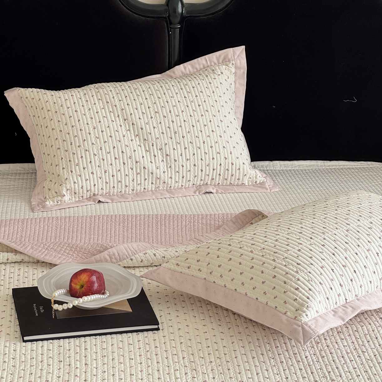 91家纺网 家纺一手货源 找家纺 床盖工厂店 2026春夏新款双面100%全棉填充棉花床盖三件套 朵唯