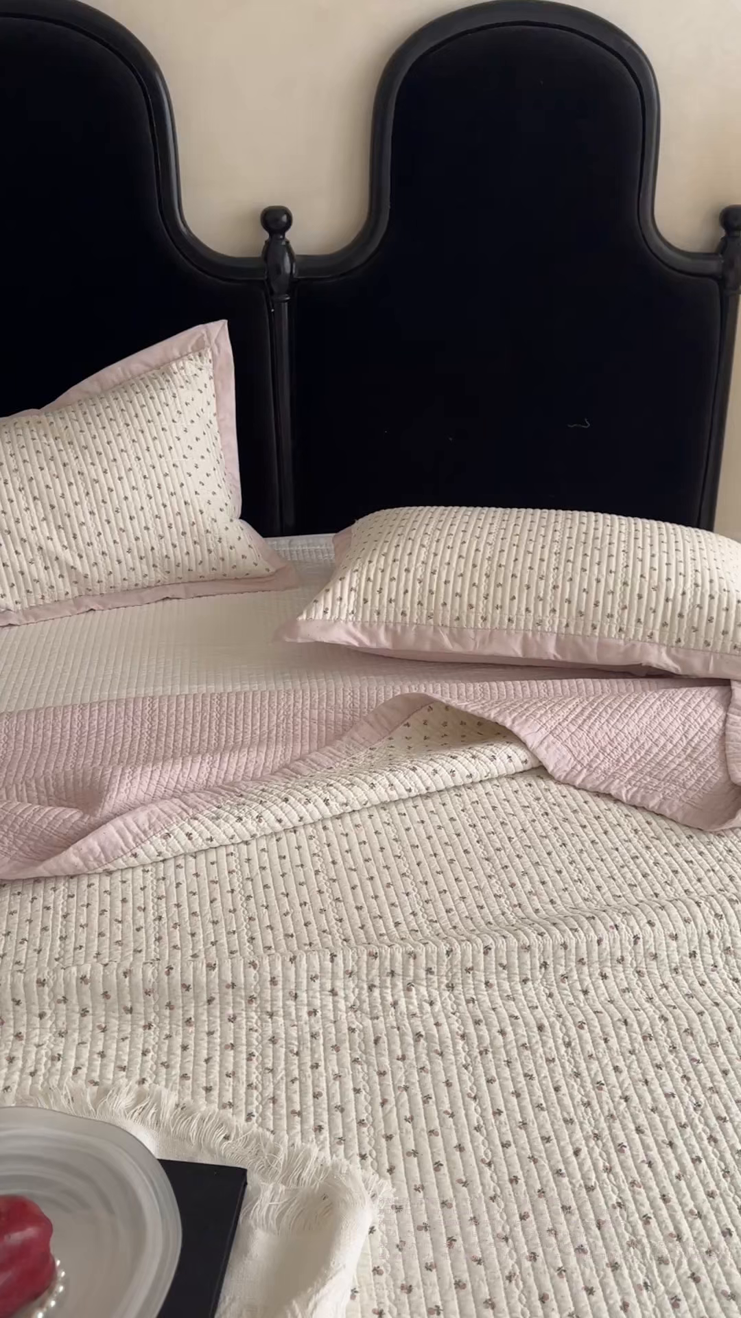 91家纺网 家纺一手货源 找家纺 床盖工厂店 2026春夏新款双面100%全棉填充棉花床盖三件套 朵唯