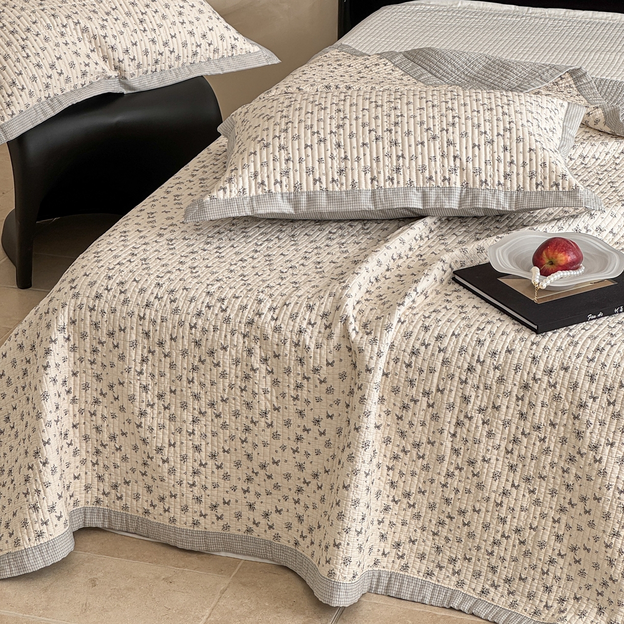 91家纺网 家纺一手货源 找家纺 床盖工厂店 2026春夏新款双面100%全棉填充棉花床盖三件套 风筝误