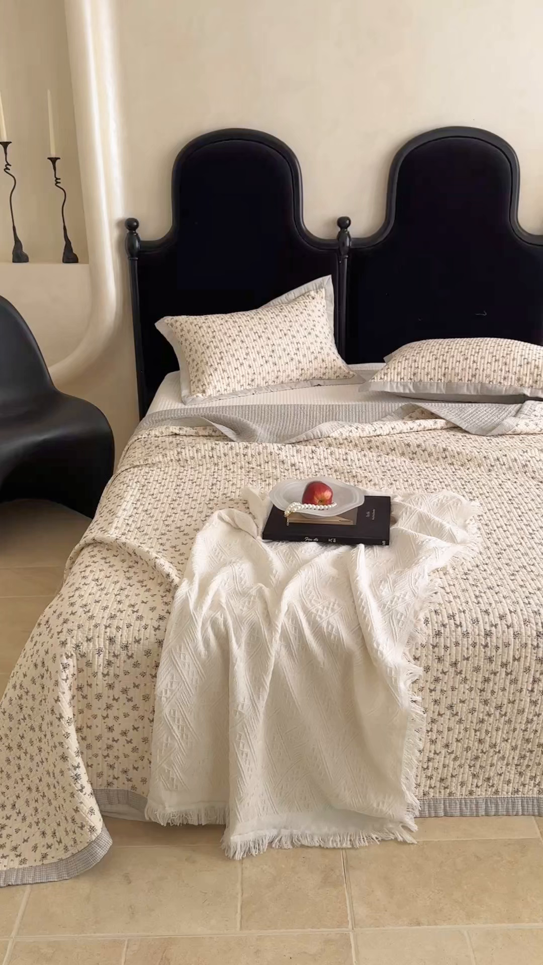 91家纺网 家纺一手货源 找家纺 床盖工厂店 2026春夏新款双面100%全棉填充棉花床盖三件套 风筝误