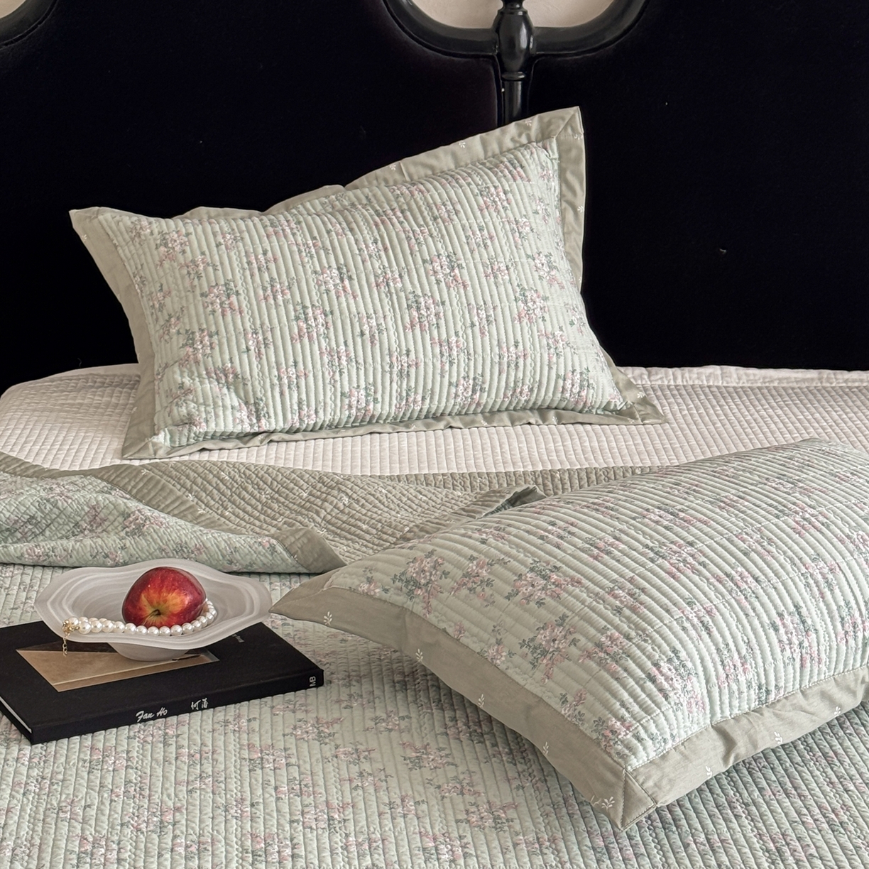 91家纺网 家纺一手货源 找家纺 床盖工厂店 2026春夏新款双面100%全棉填充棉花床盖三件套 丽莎