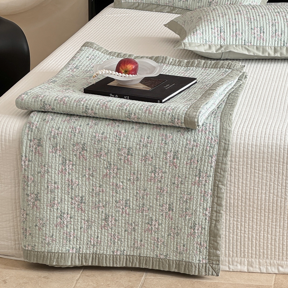 91家纺网 家纺一手货源 找家纺 床盖工厂店 2026春夏新款双面100%全棉填充棉花床盖三件套 丽莎