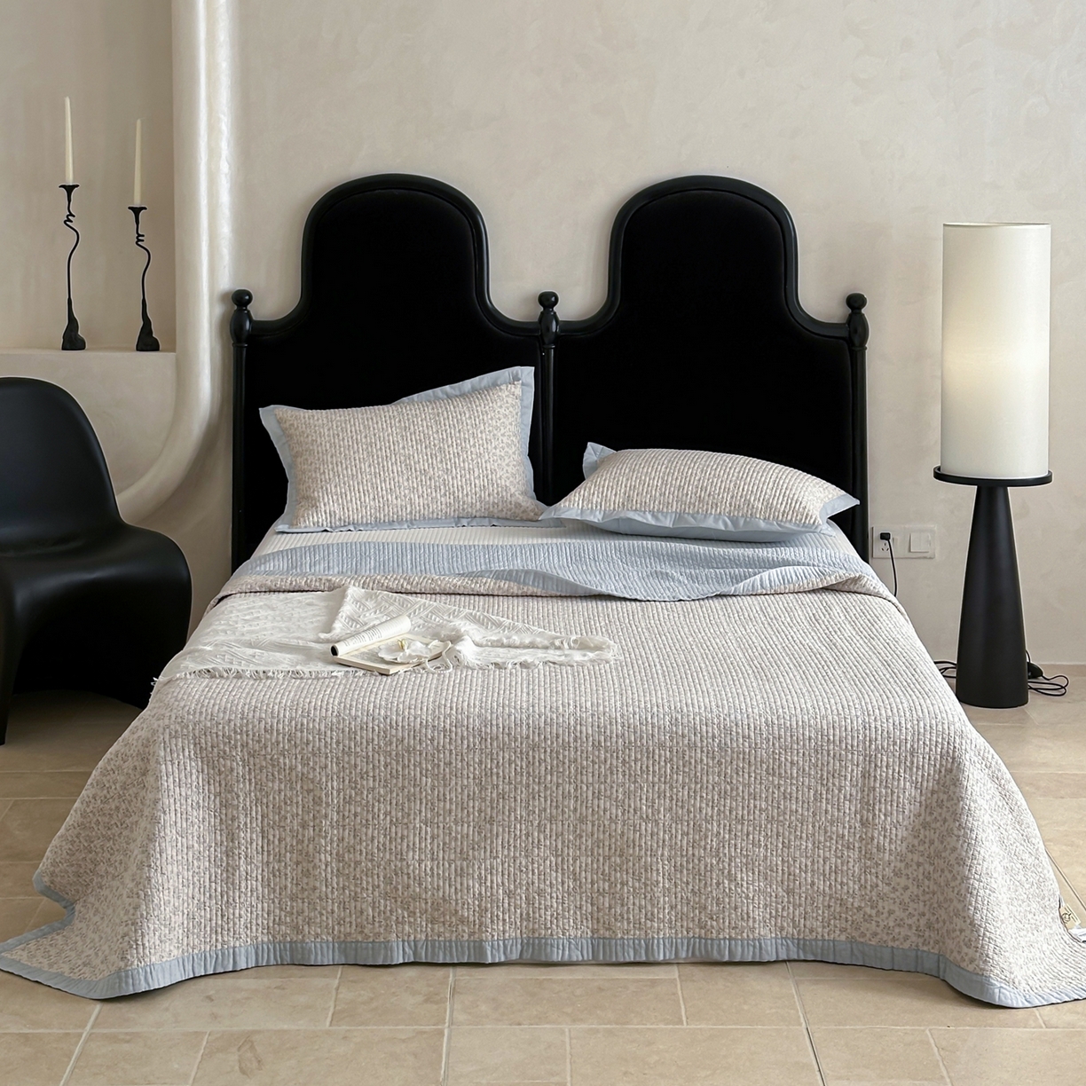 91家纺网 家纺一手货源 找家纺 床盖工厂店 2026春夏新款双面100%全棉填充棉花床盖三件套 流苏