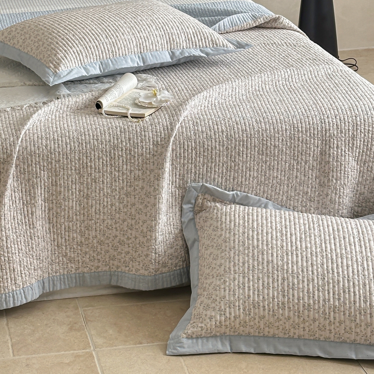 91家纺网 家纺一手货源 找家纺 床盖工厂店 2026春夏新款双面100%全棉填充棉花床盖三件套 流苏