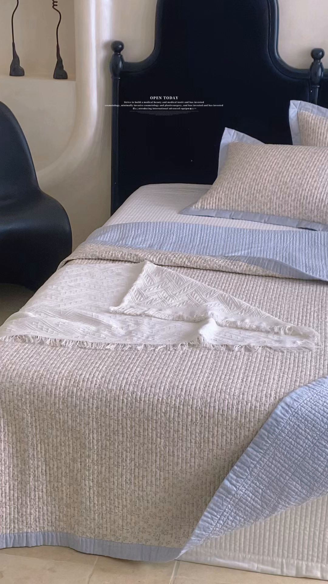 91家纺网 家纺一手货源 找家纺 床盖工厂店 2026春夏新款双面100%全棉填充棉花床盖三件套 流苏