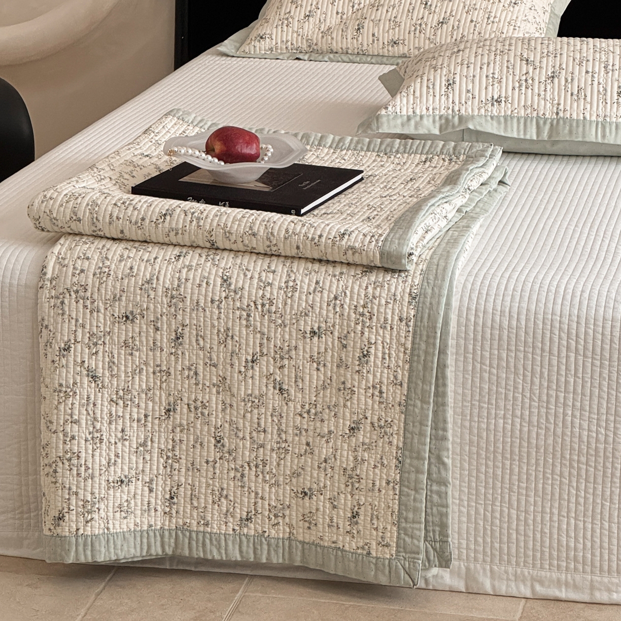 91家纺网 家纺一手货源 找家纺 床盖工厂店 2026春夏新款双面100%全棉填充棉花床盖三件套 暮色