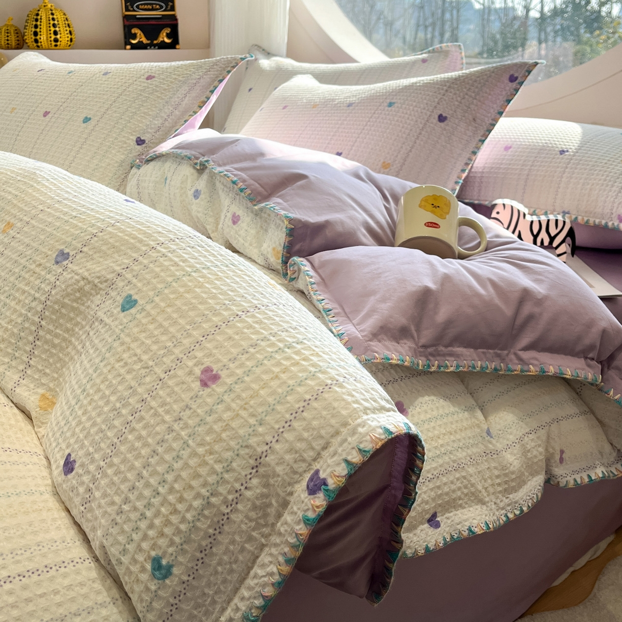 91家纺网 家纺一手货源 找家纺 （总）如一 2026新款全棉华夫格三角针工艺四件套