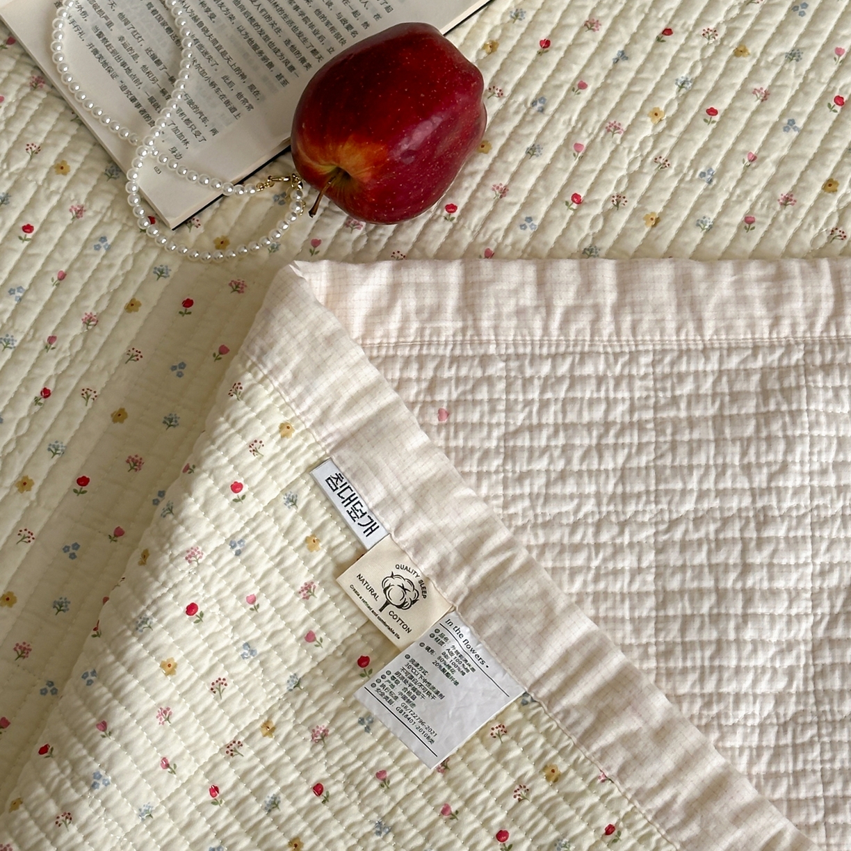 91家纺网 家纺一手货源 找家纺 床盖工厂店 2026春夏新款双面100%全棉填充棉花床盖三件套 奶昔