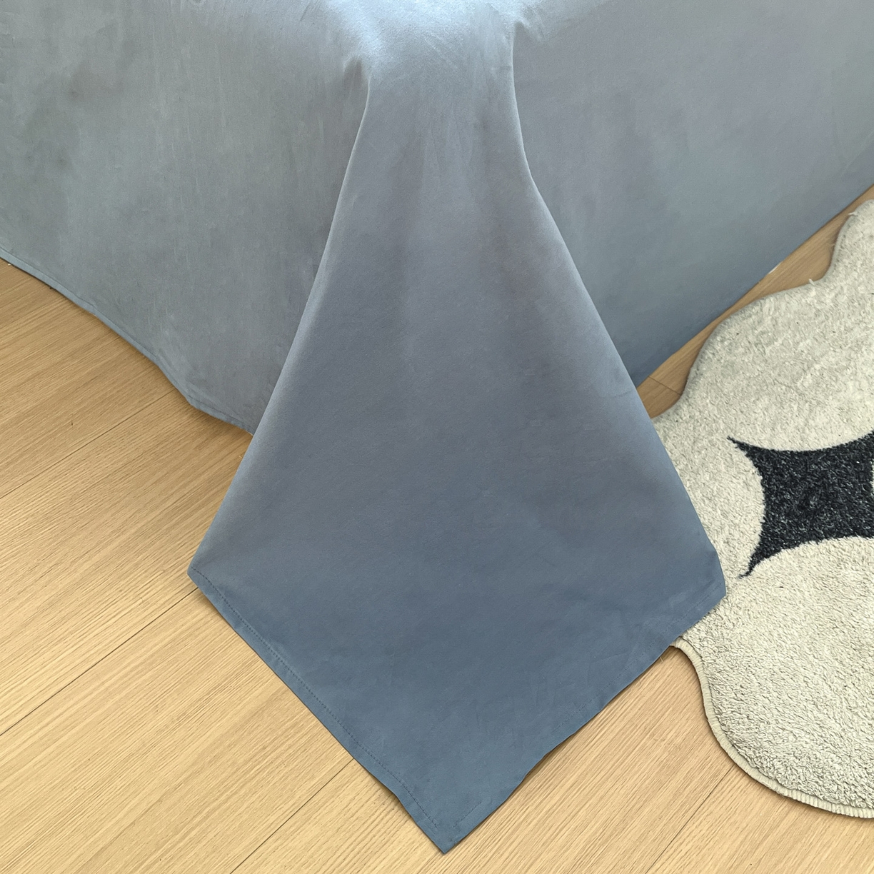 91家纺网 家纺一手货源 找家纺 如一 2026新款全棉华夫格三角针工艺四件套 流光-蓝