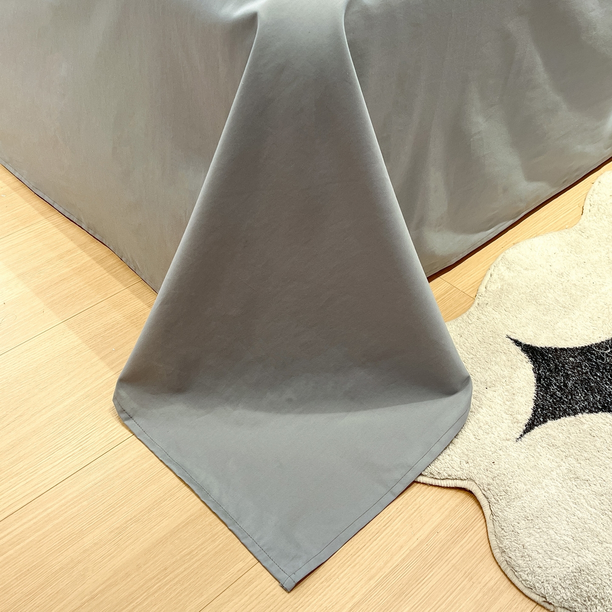 91家纺网 家纺一手货源 找家纺 如一 2026新款全棉华夫格三角针工艺四件套 泡芙-灰