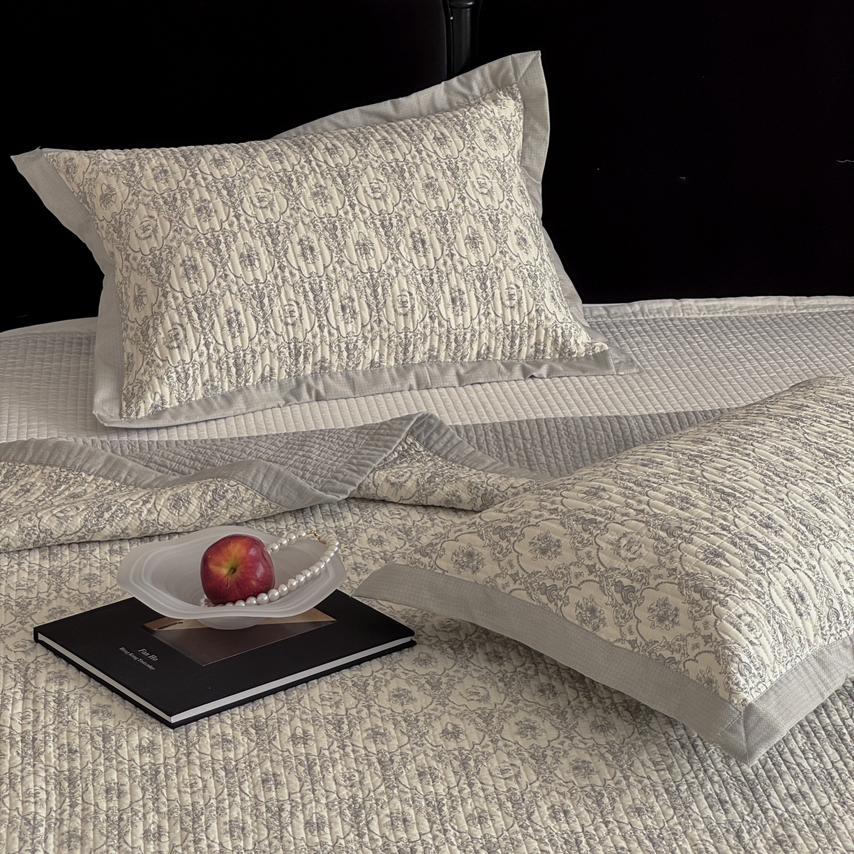 91家纺网 家纺一手货源 找家纺 床盖工厂店 2026春夏新款双面100%全棉填充棉花床盖三件套 倾城