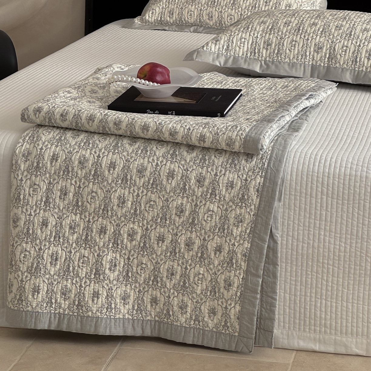 91家纺网 家纺一手货源 找家纺 床盖工厂店 2026春夏新款双面100%全棉填充棉花床盖三件套 倾城