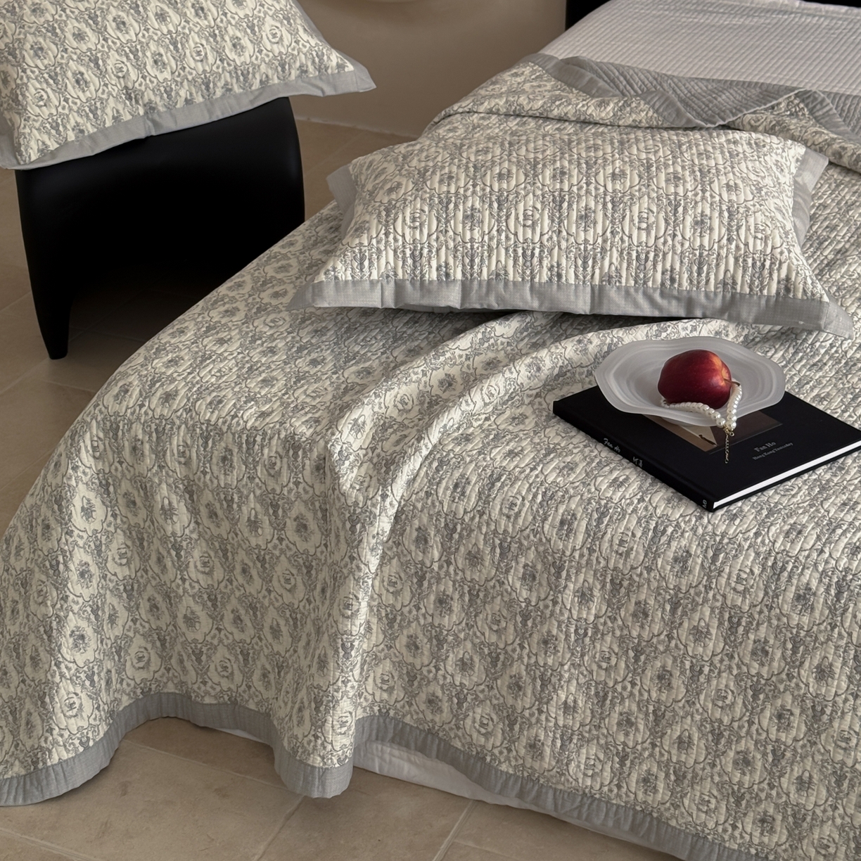 91家纺网 家纺一手货源 找家纺 床盖工厂店 2026春夏新款双面100%全棉填充棉花床盖三件套 倾城