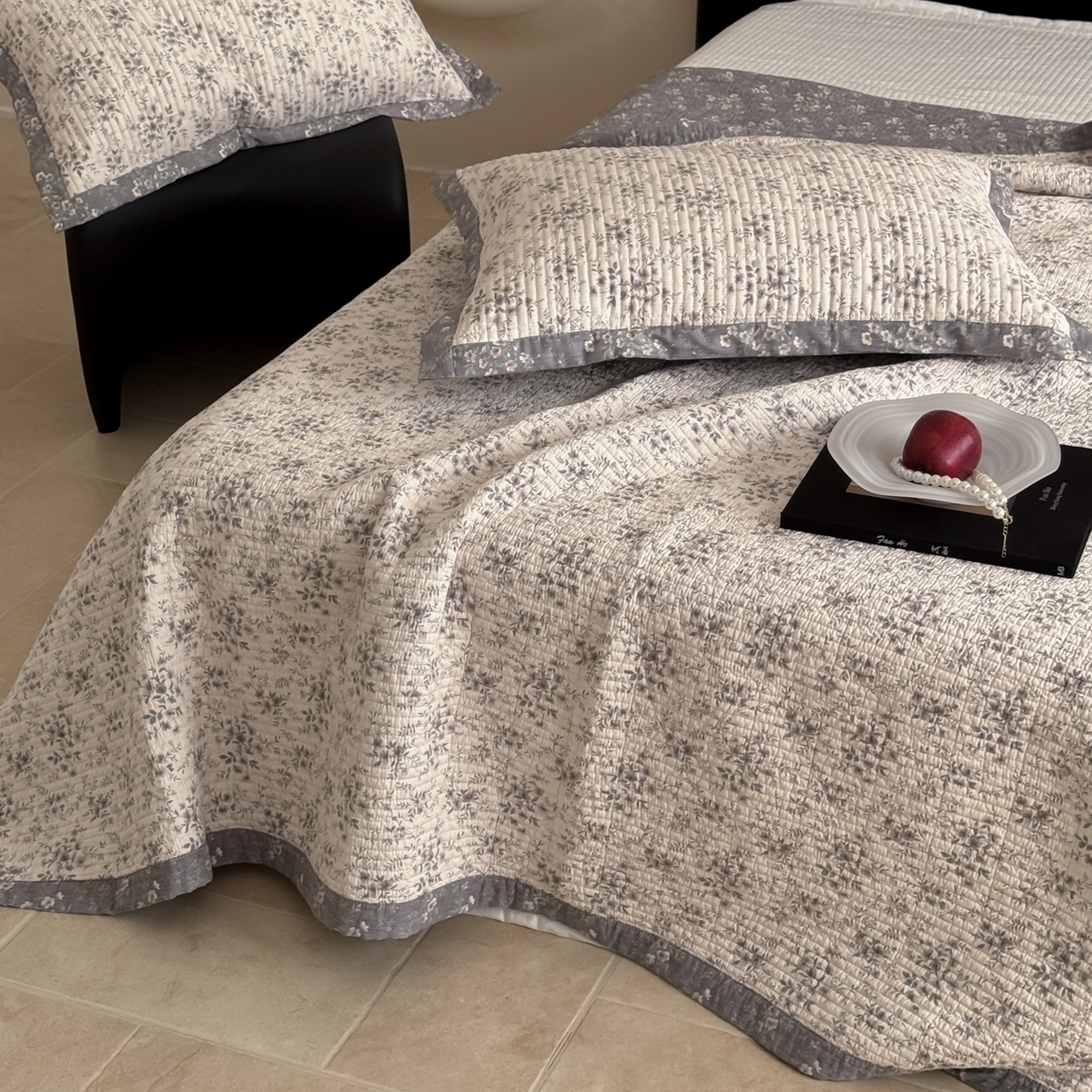 91家纺网 家纺一手货源 找家纺 床盖工厂店 2026春夏新款双面100%全棉填充棉花床盖三件套 清陌（米）