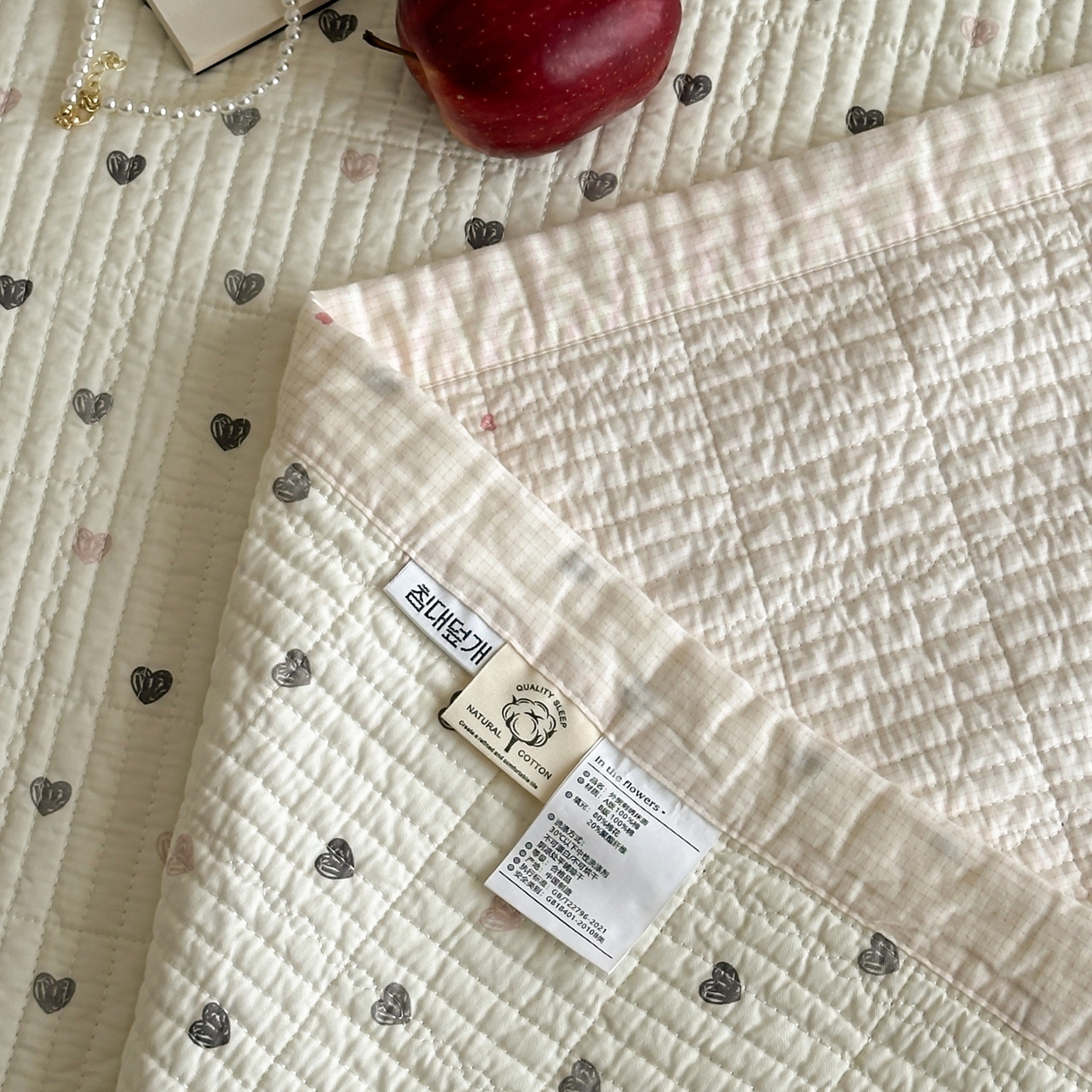 91家纺网 家纺一手货源 找家纺 床盖工厂店 2026春夏新款双面100%全棉填充棉花床盖三件套 甜心公主（粉）