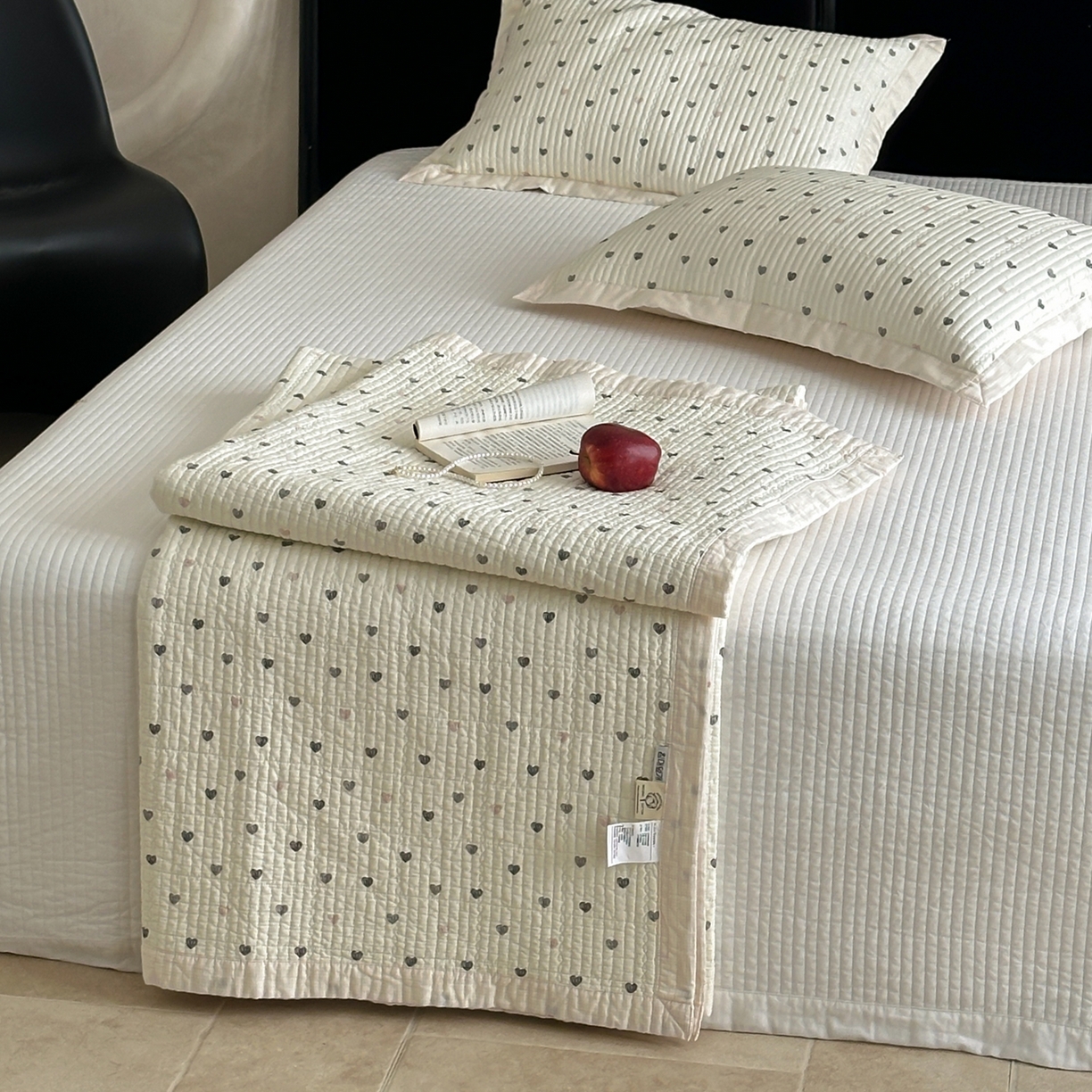 91家纺网 家纺一手货源 找家纺 床盖工厂店 2026春夏新款双面100%全棉填充棉花床盖三件套 甜心公主（粉）