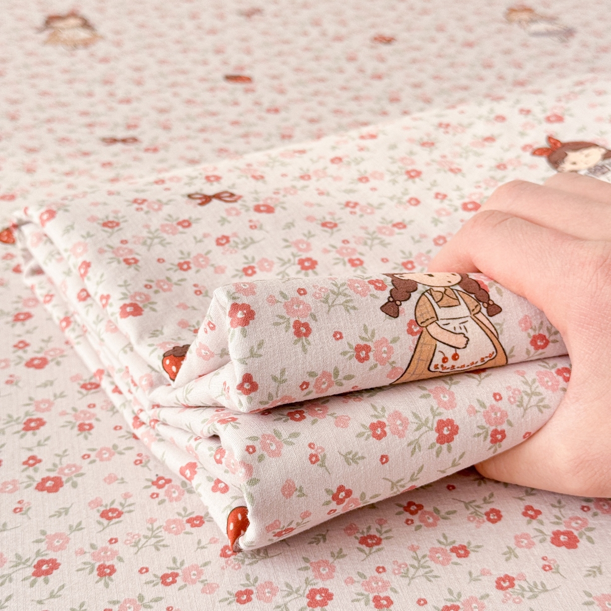 91家纺网 家纺一手货源 找家纺 丽美人家纺 2026新款A类皱皱双层纱印花单床单床单单件 玛丽