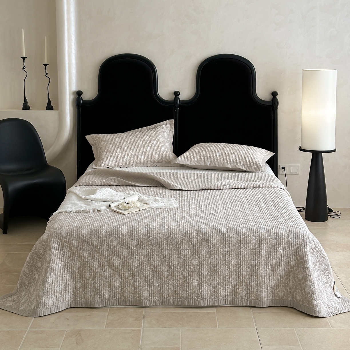 91家纺网 家纺一手货源 找家纺 床盖工厂店 2026春夏新款双面100%全棉填充棉花床盖三件套 忆江南