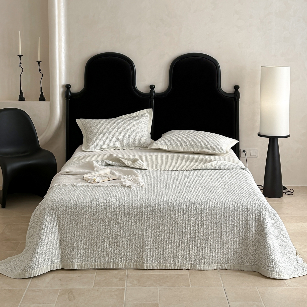 91家纺网 家纺一手货源 找家纺 床盖工厂店 2026春夏新款双面100%全棉填充棉花床盖三件套 玉楼春