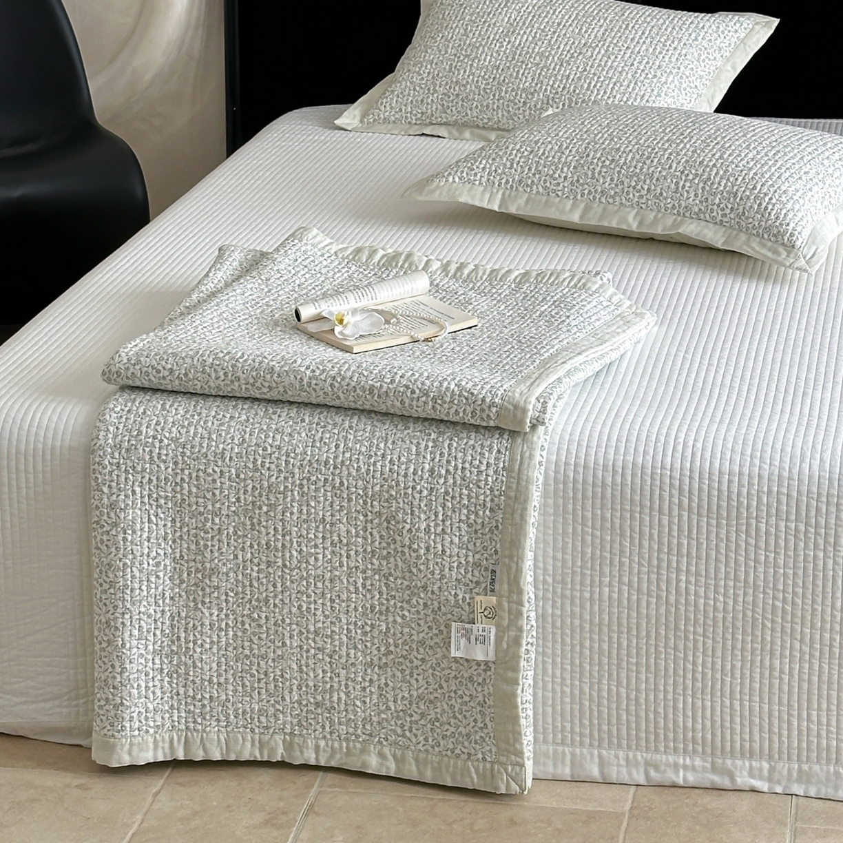 91家纺网 家纺一手货源 找家纺 床盖工厂店 2026春夏新款双面100%全棉填充棉花床盖三件套 玉楼春