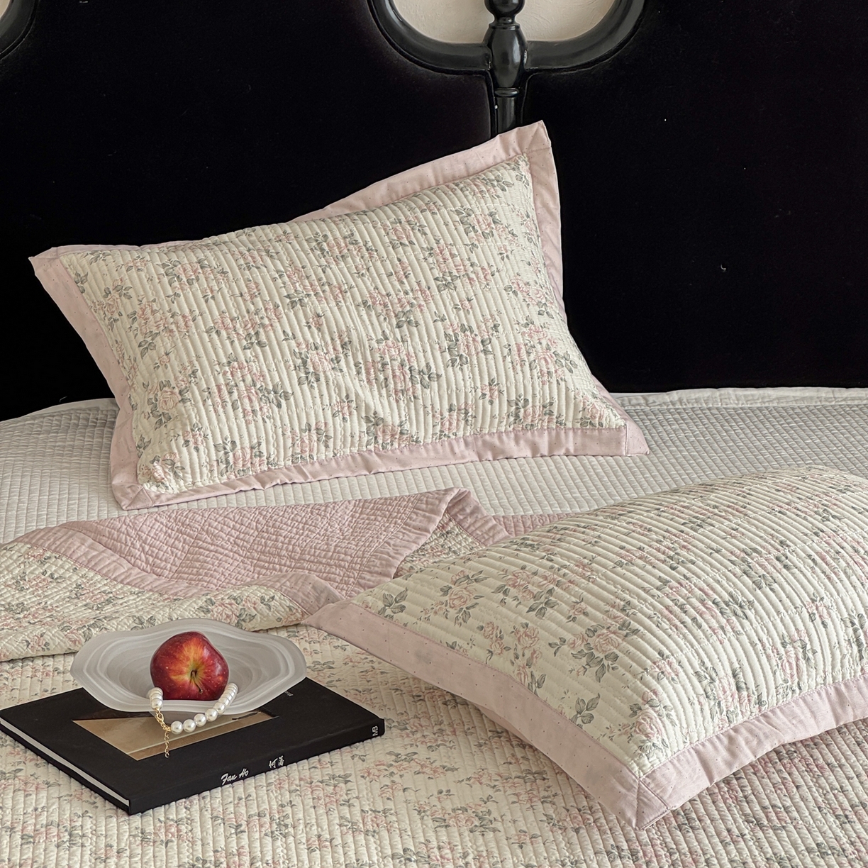 91家纺网 家纺一手货源 找家纺 床盖工厂店 2026春夏新款双面100%全棉填充棉花床盖三件套 云汐