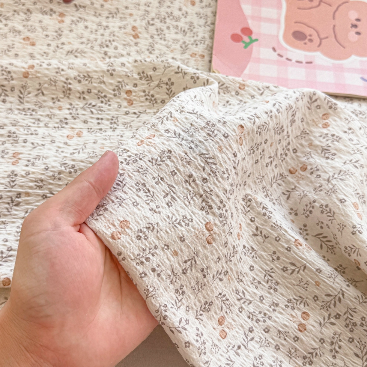 91家纺网 家纺一手货源 找家纺 丽美人家纺 2026新款A类皱皱双层纱印花单床单床单单件 时光