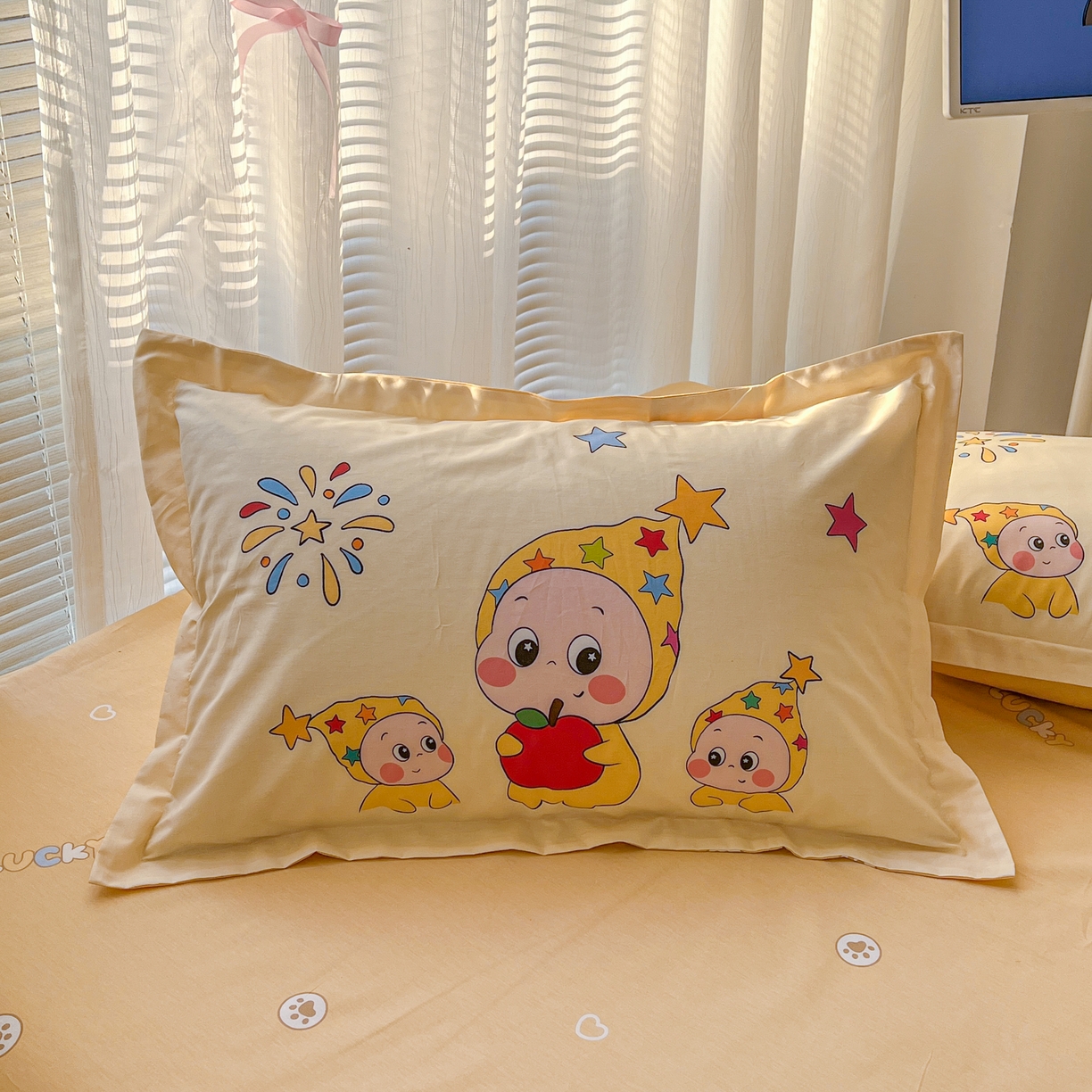 浩诚 2026新款全棉纯棉宽边单枕套 星星梦