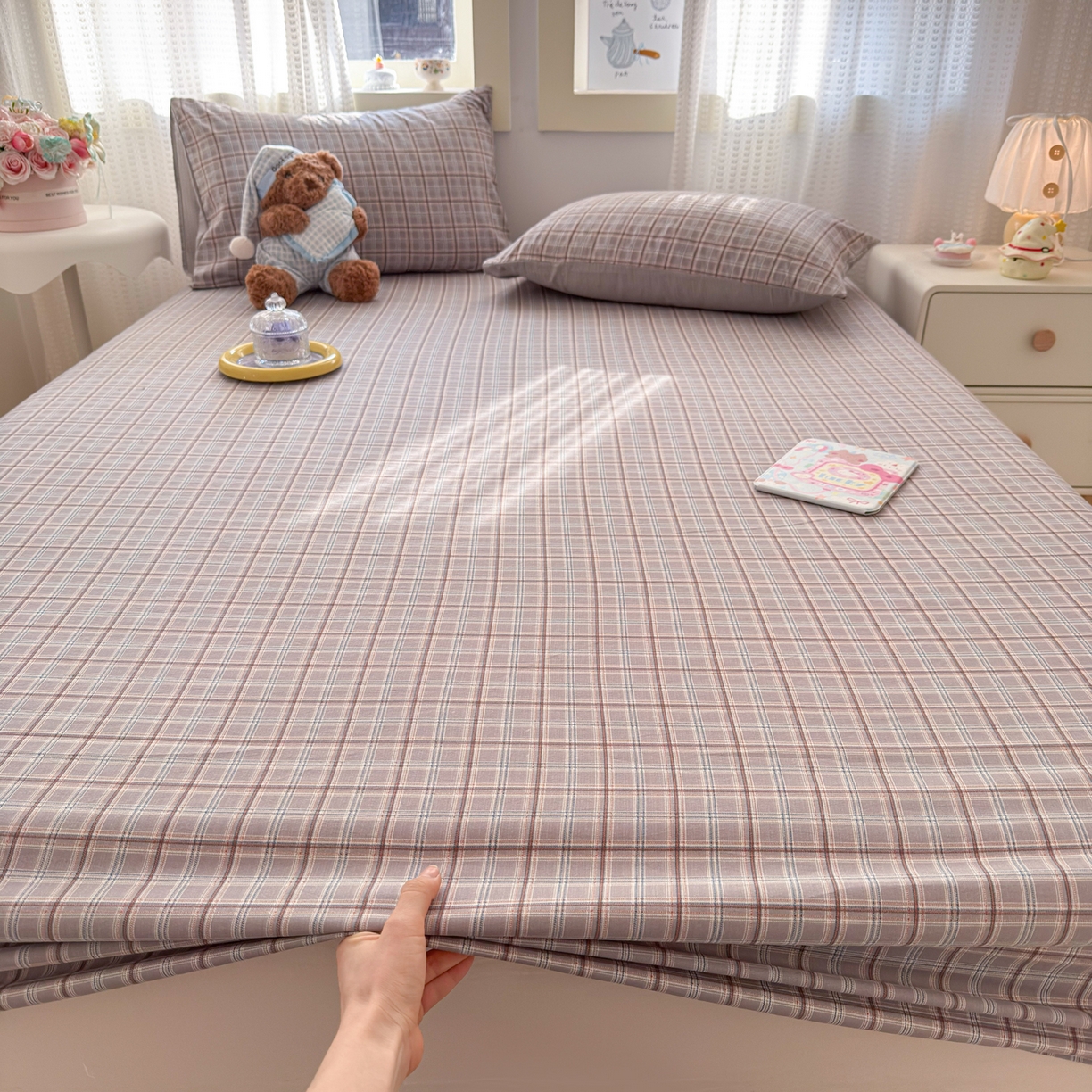 91家纺网 家纺一手货源 找家纺 丽美人家纺 2026新款A类柔软双层皱皱纱印花单床笠床笠单件 布兰卡