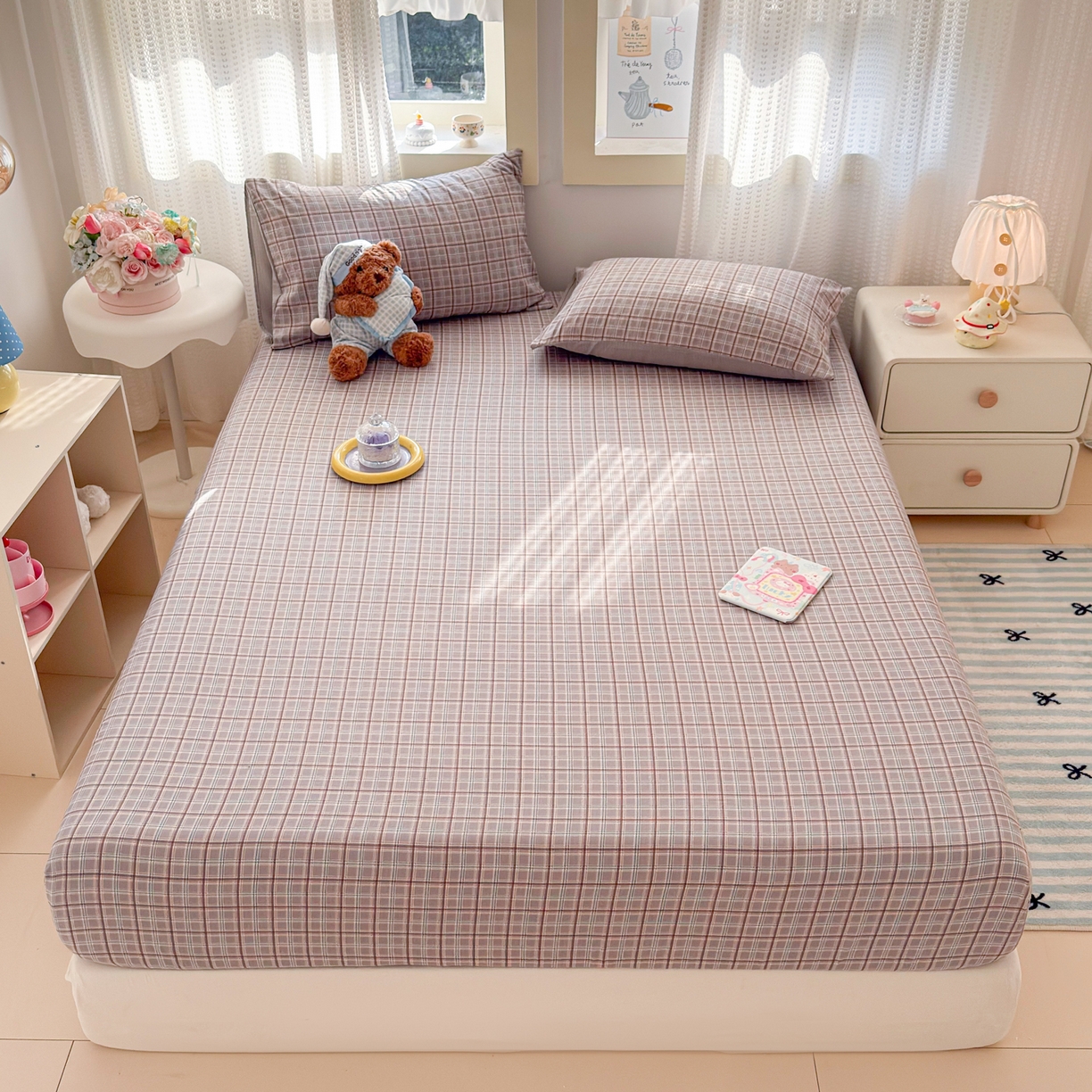 91家纺网 家纺一手货源 找家纺 丽美人家纺 2026新款A类柔软双层皱皱纱印花单床笠床笠单件 布兰卡